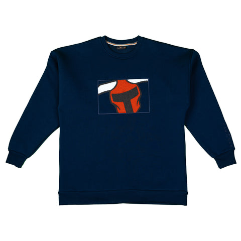 Lacivert Punch İşlemeli Sweatshirt